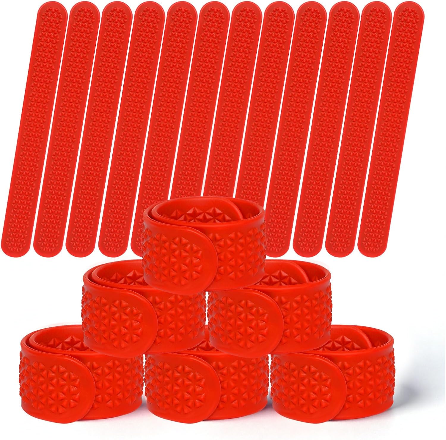 12 Pcs Silicone Slap Bracelets, Textured Silicone Slap Bracelets, Snap Bracelets Soft Slap for Party Favors, Classes Teaching,Carnival Rewards Easter Basket Stuffers & Egg Filler