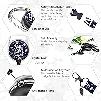 Vista 75 de Giancomics Black ID Badge Holder with Lanyard, Lanyards for ID Badges with Badge Reel Retractable Heavy Duty, Lanyard with ID Holder Keychain Clip