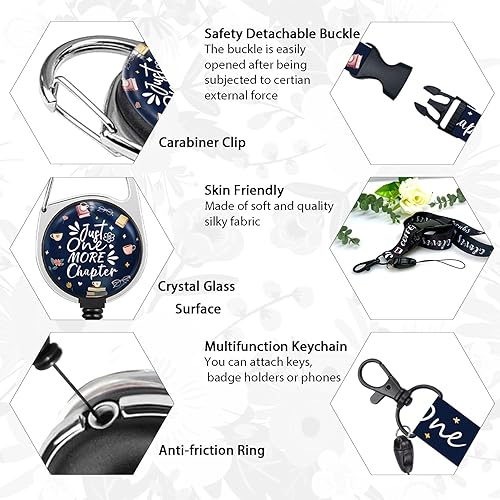 Miniatura 75 de Giancomics Black ID Badge Holder with Lanyard, Lanyards for ID Badges with Badge Reel Retractable Heavy Duty, Lanyard with ID Holder Keychain Clip