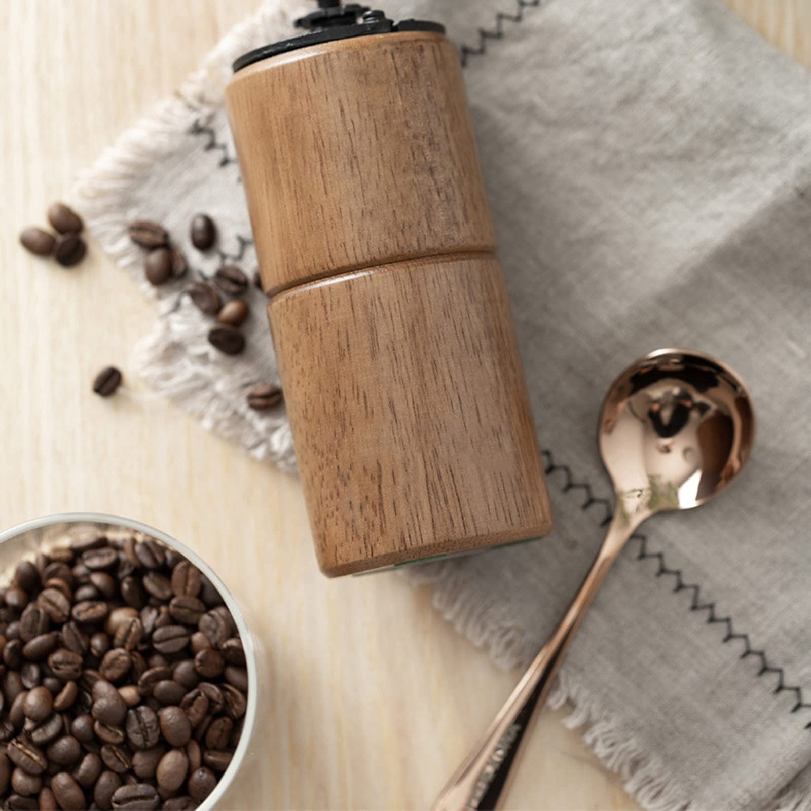Molinillo de café en grano manual, mini molinillo de café manual, molinillo de mano, molinillo de mano portátil, molinillo de café en grano, molinillo de café, capacidad 25G,Brown