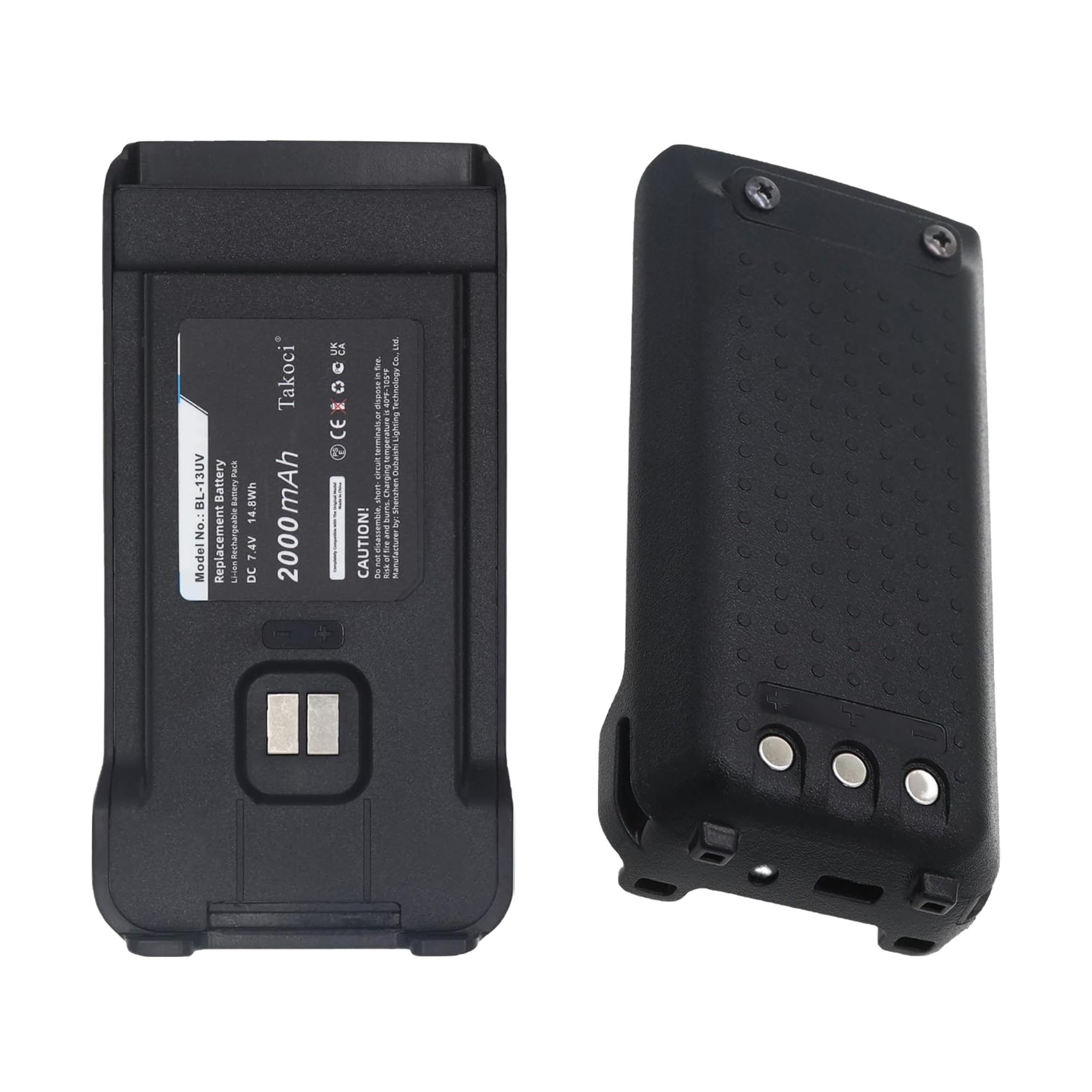 2-Pack BL-13UV GM-30 Battery Replacement Compatible with GM-15 Pro MU-5 MURS G11S TH-UV88 UV-88 RT85 UV-13 Pro 7.4V 2000mAh