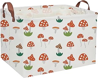 Kids Basket Mushroom Baskets Boys and Girls Basket Rectangular Cute Storage Bin for Room Decor(Mushroom)