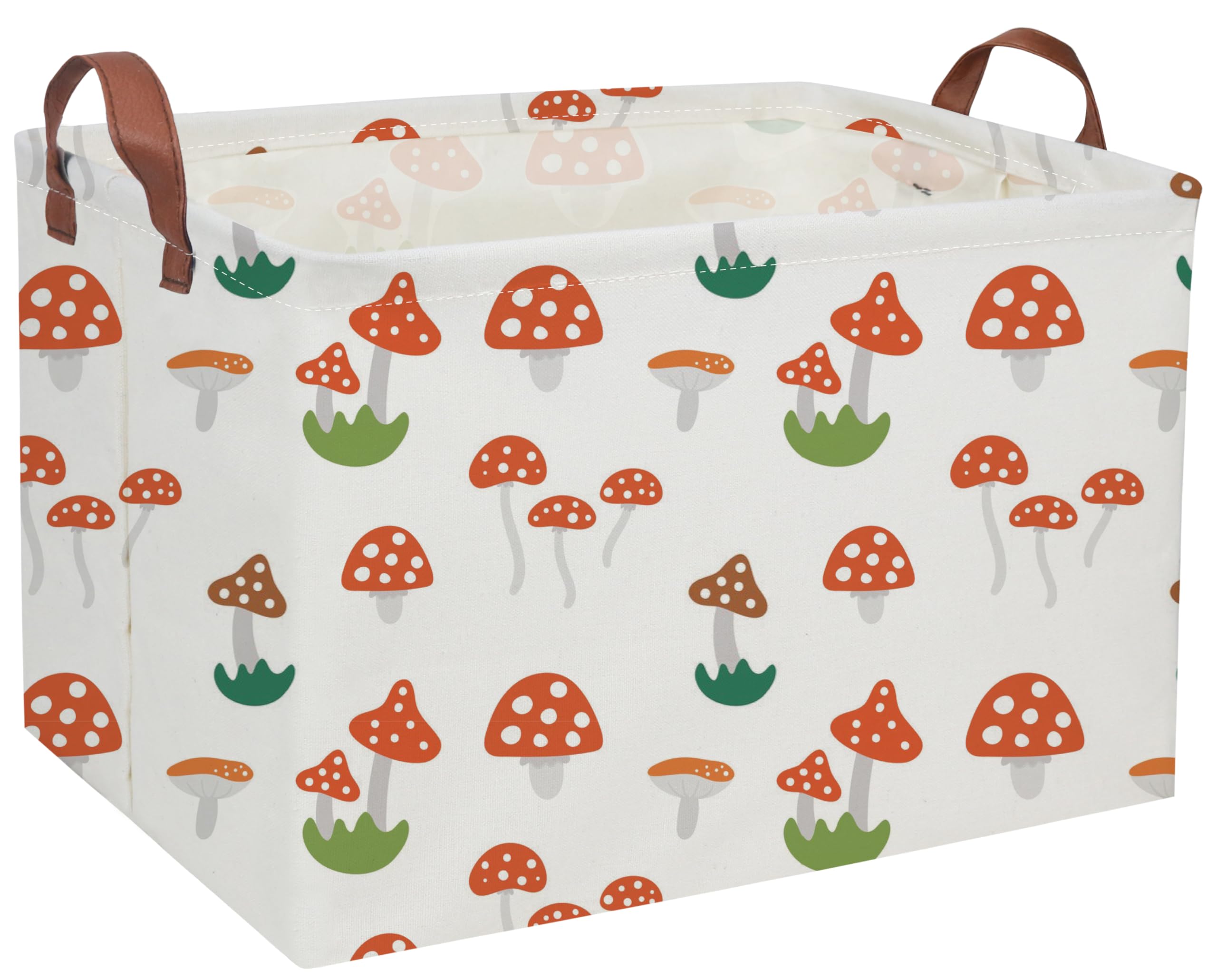 Kids Basket Mushroom Baskets Boys and Girls Basket Rectangular Cute Storage Bin for Room Decor(Mushroom)