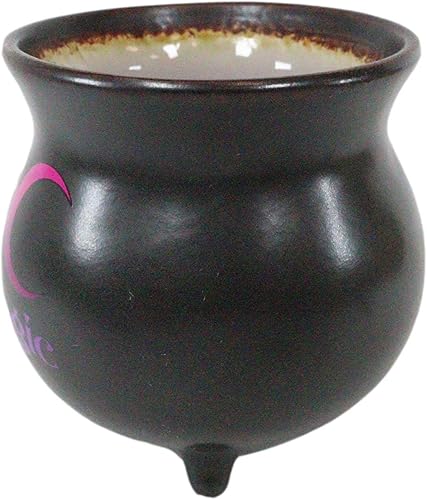 Miniatura 4 de Ebros Wicca Magia Magia Triple Luna Magia Reducción Mágica Caldero de porcelana cocida Cuenco en forma de taza o taza grande de 32 oz con asa Cacao