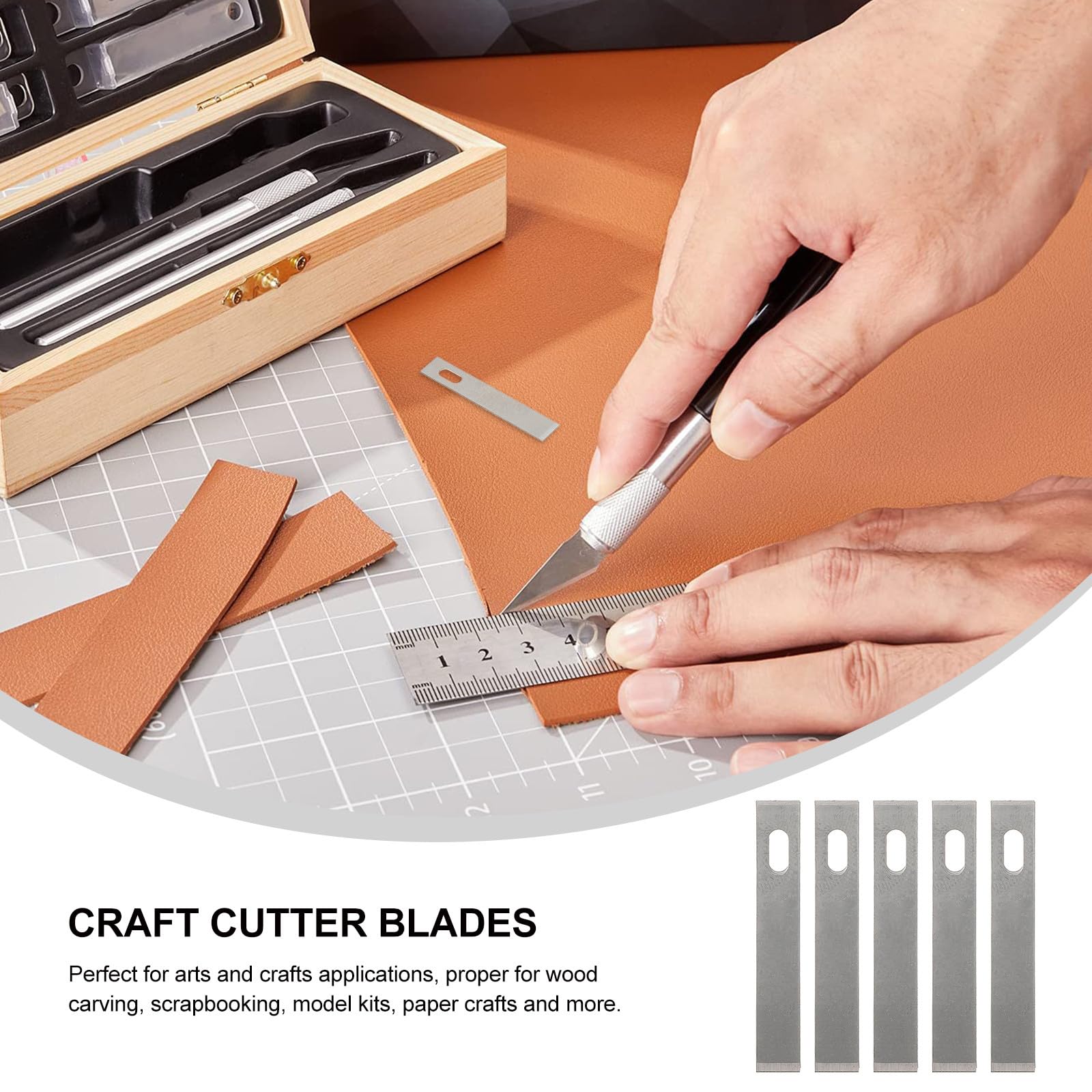 Cuchillas de Repuesto Diseño Fuerte Cortador de Papel para 50 Recorte Preciso para en Acero Plata en Proyectos de Scrapbooking y Manualidades