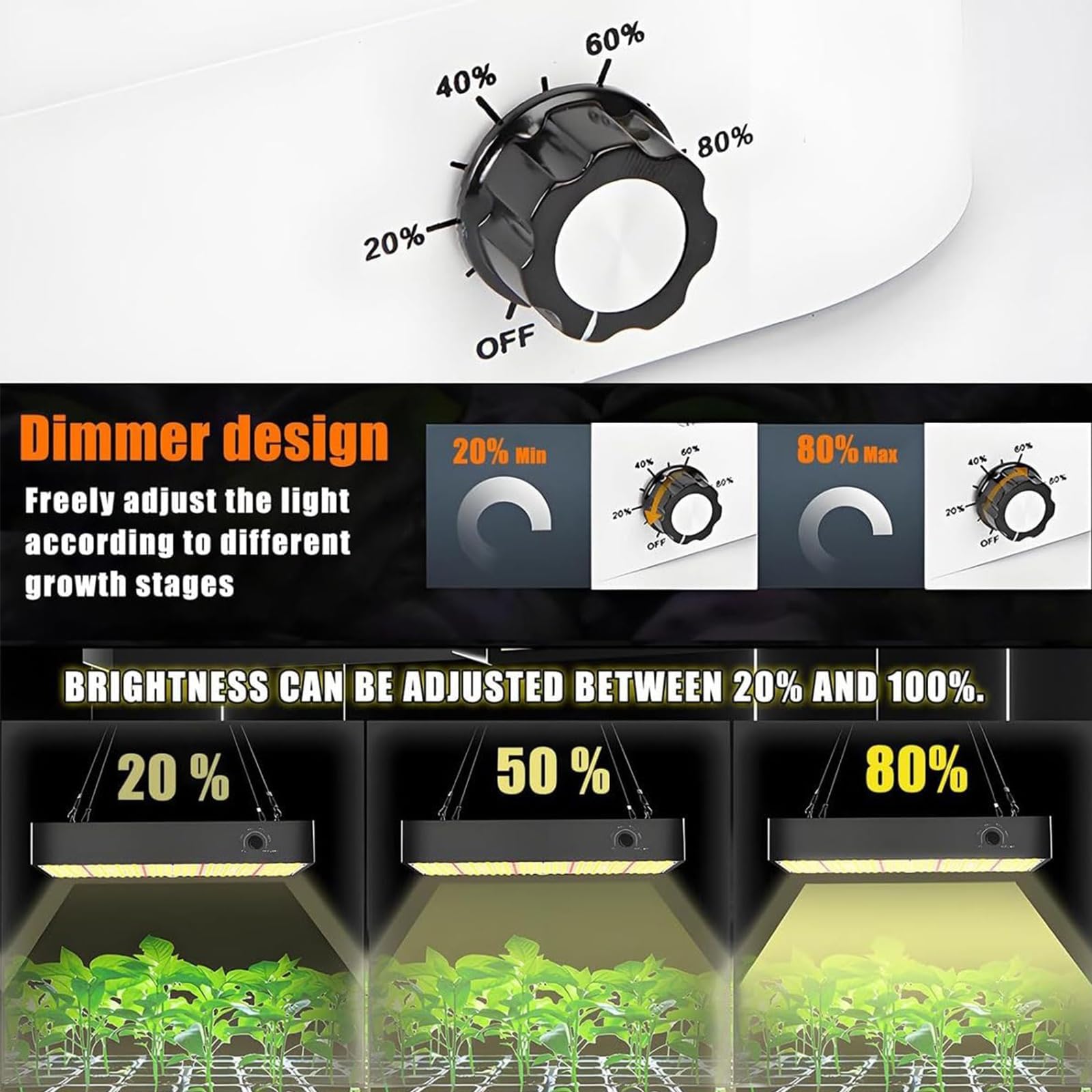 Kit de Culture sous Tente avec éclairage LED, système hydroponique à Spectre Complet, kit de Jardin d'herbes aromatiques d'intérieur, minuterie et hygromètre, Dimensions : 50 x 50
