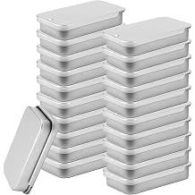 SHEUTSAN 60 PCS Metal Slide Top Tin Containers, 2.36 x 1.33 x 0.43 Inch Metal Rectangular Sliding Lid Tin Boxes, Small Top Box for Candles Jewelry Crafts