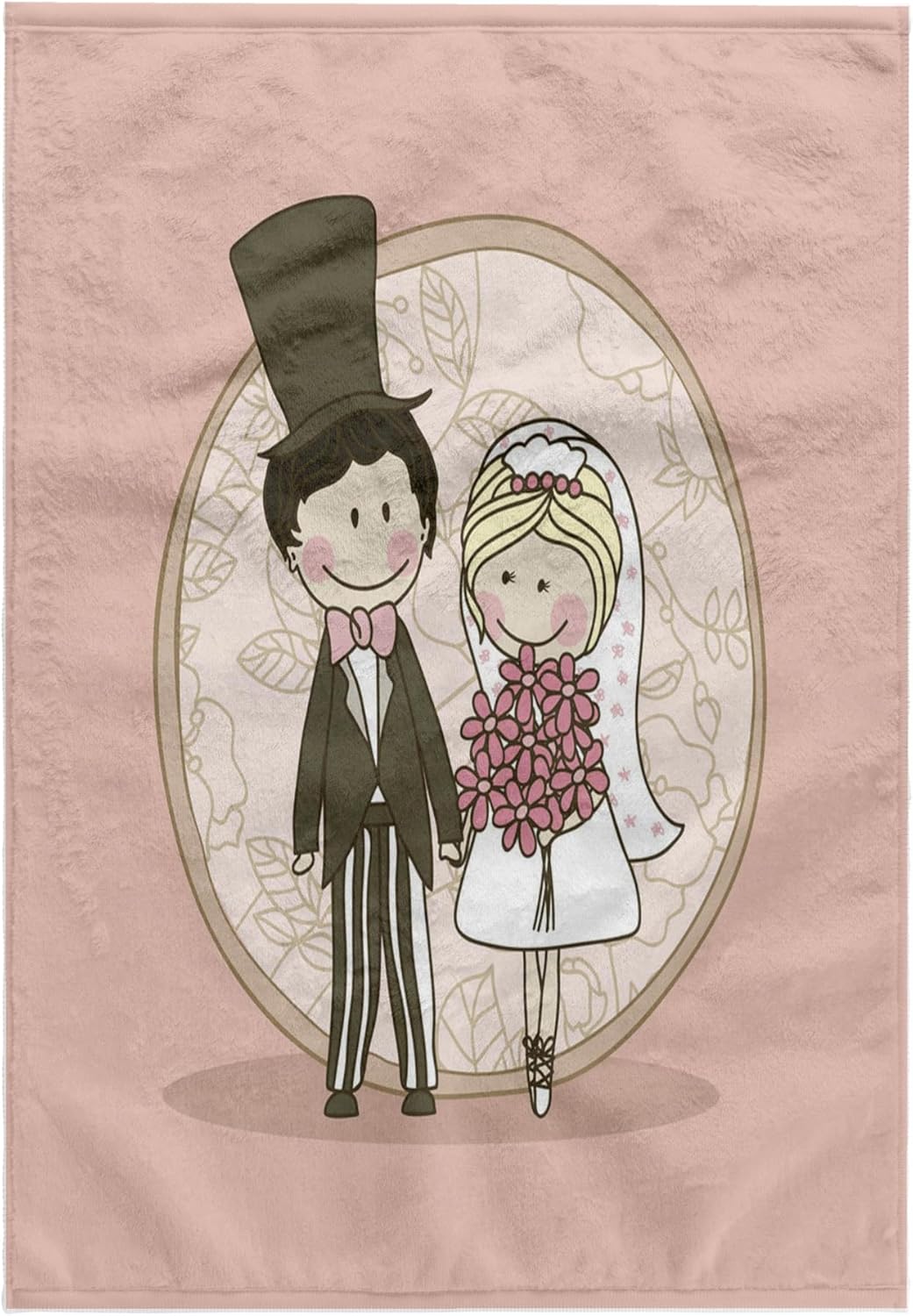 3dRose Bride and Groom in Pink 22x30 Bath Hand Pool Towel
