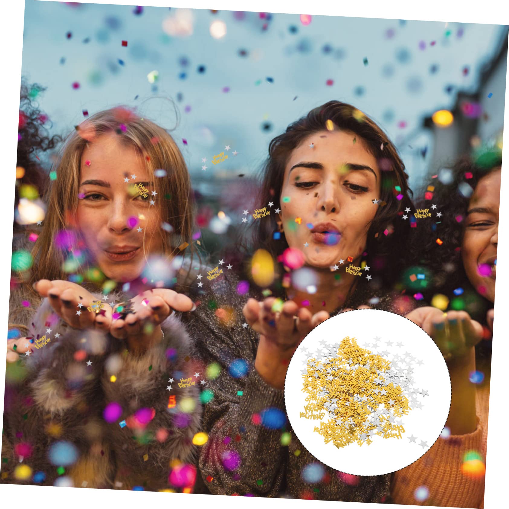 Amosfun 4 Pezzi Di Decorazioni Da Tavola Per Feste Di Compleanno 5 Sacchetti Di Coriandoli Di Plastica Decorazioni Di Buon Compleanno