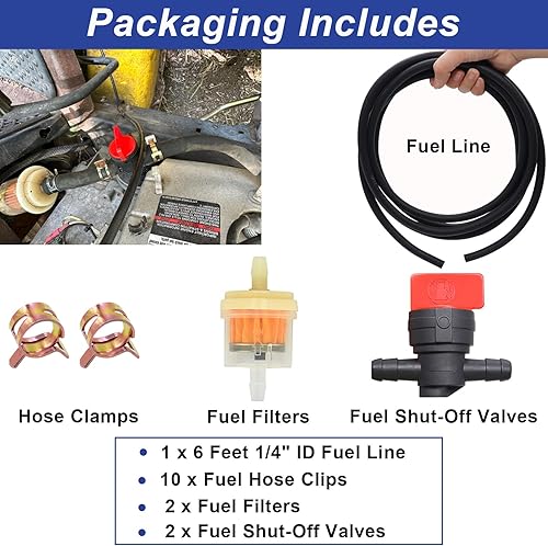 Miniatura 38 de Tnisesm Línea de manguera de combustible de 4 tamaños, 3/8 pulgadas, 5/16 pulgadas, 1/4 pulgadas, 3/16 pulgadas, manguera de tubo de combustible