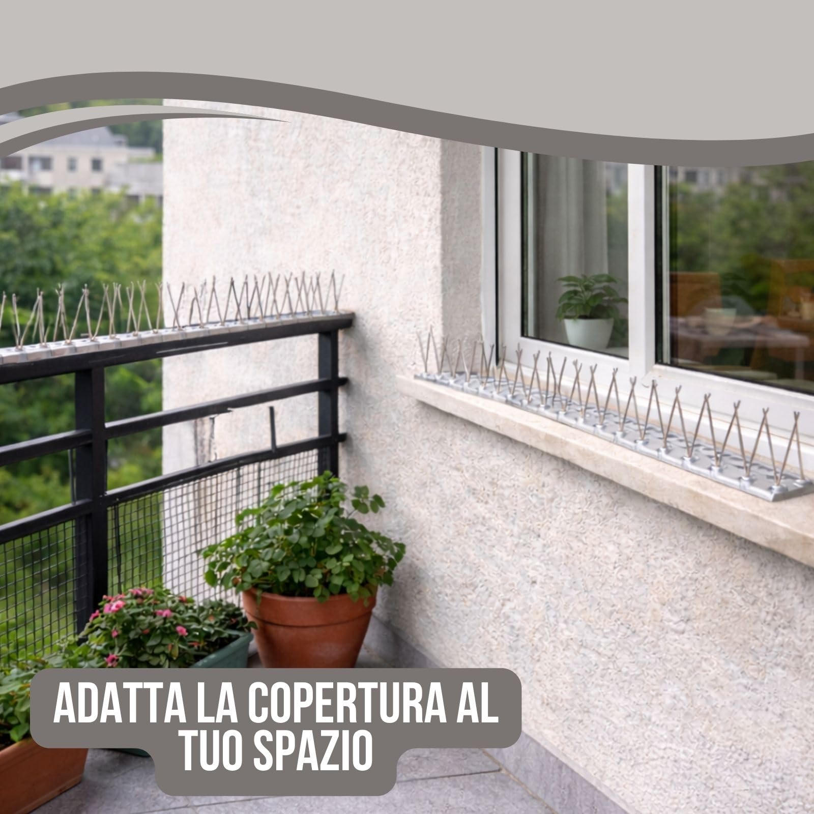 PLANTAWA Dissuasori Piccioni 25 cm Pack 12 – Spuntoni Anti Piccioni per Balcone, Davanzali e Ringhiere, Protezione Anti Uccelli per Esterno
