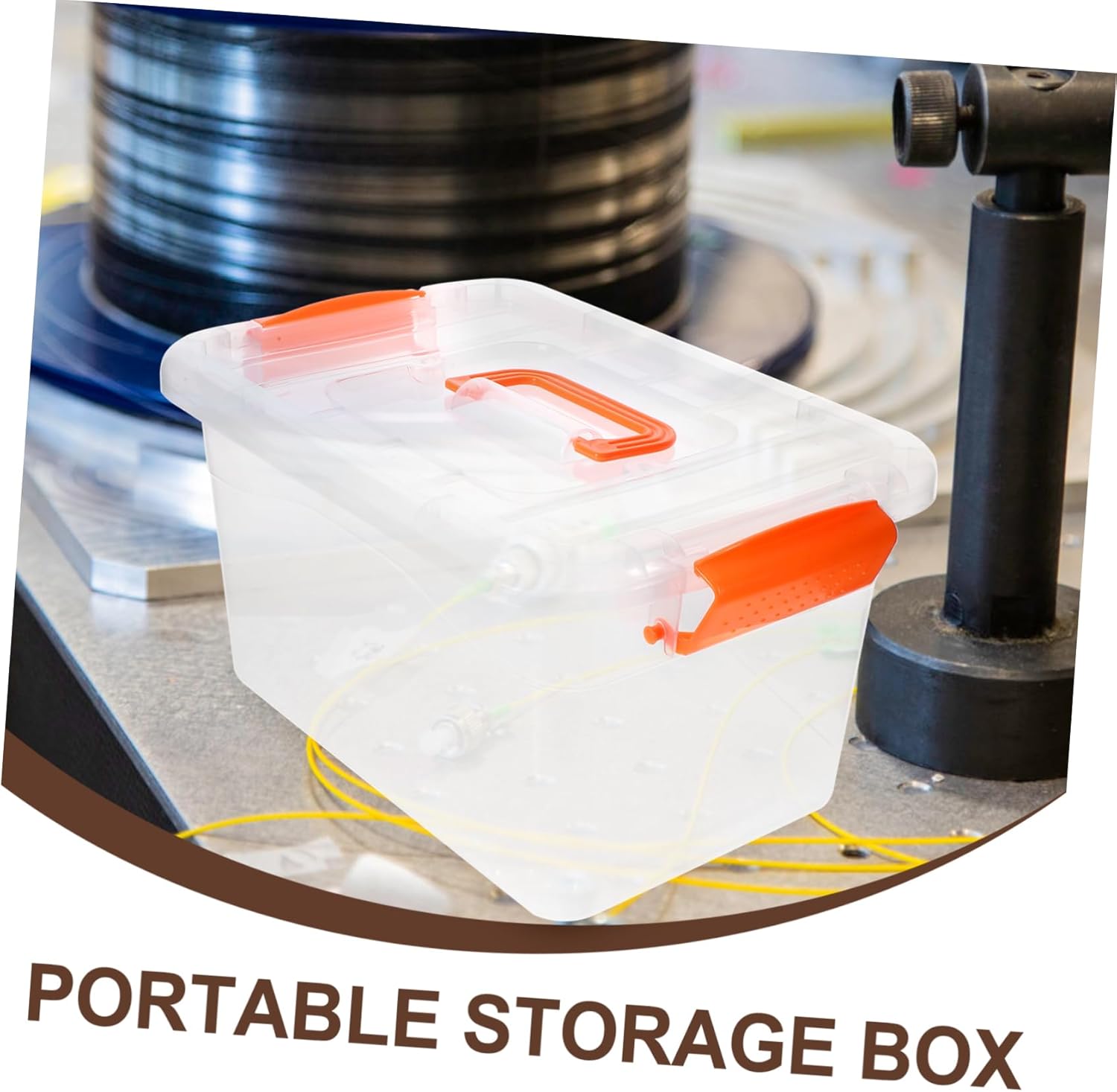 6pcs Storage Box Set Handles Portable Bins for Home Organization Office and Utility Room Multi-functional Containers Lids for Neat Storage