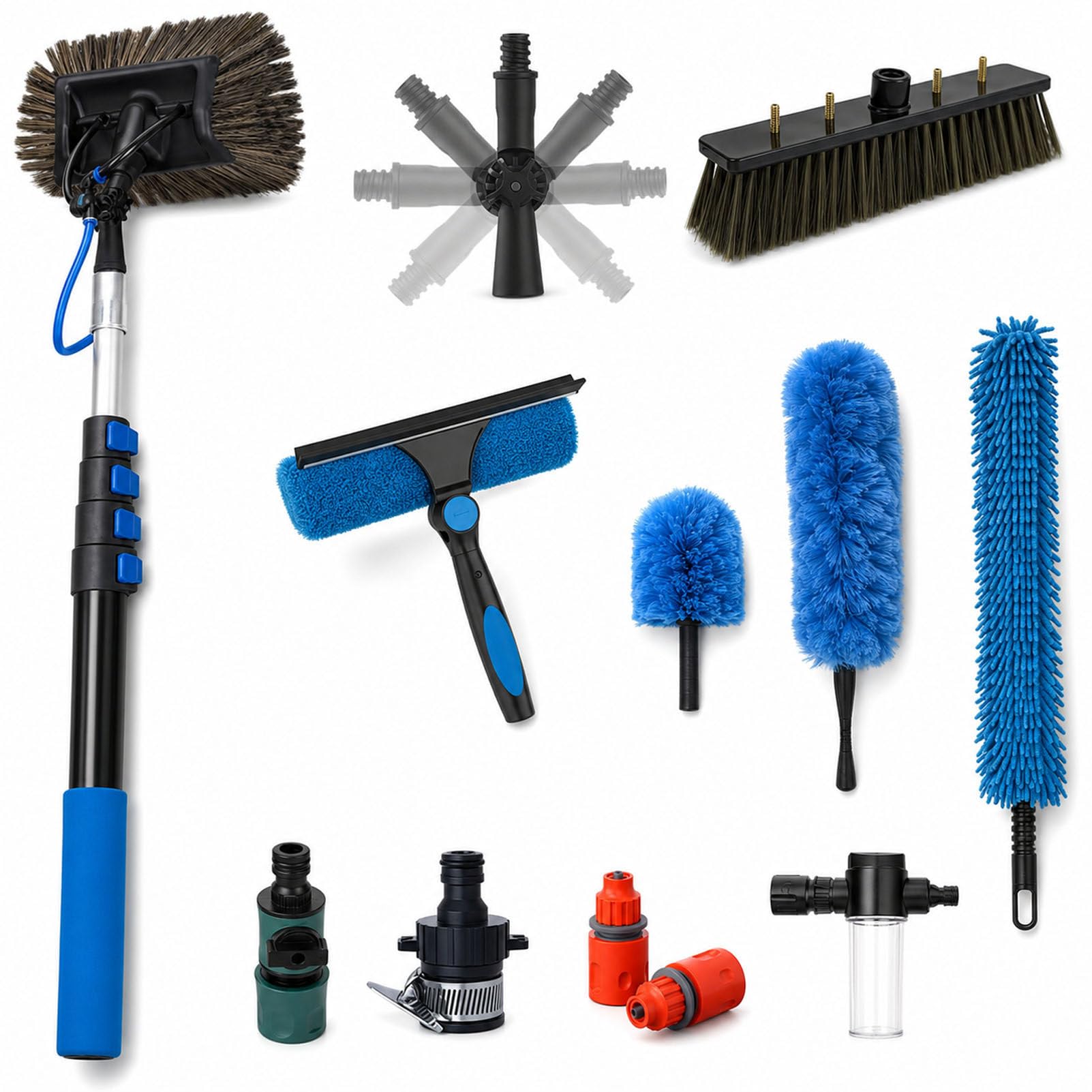 PioMue Solar Panel Washer Brush Set 7.2m/24FT