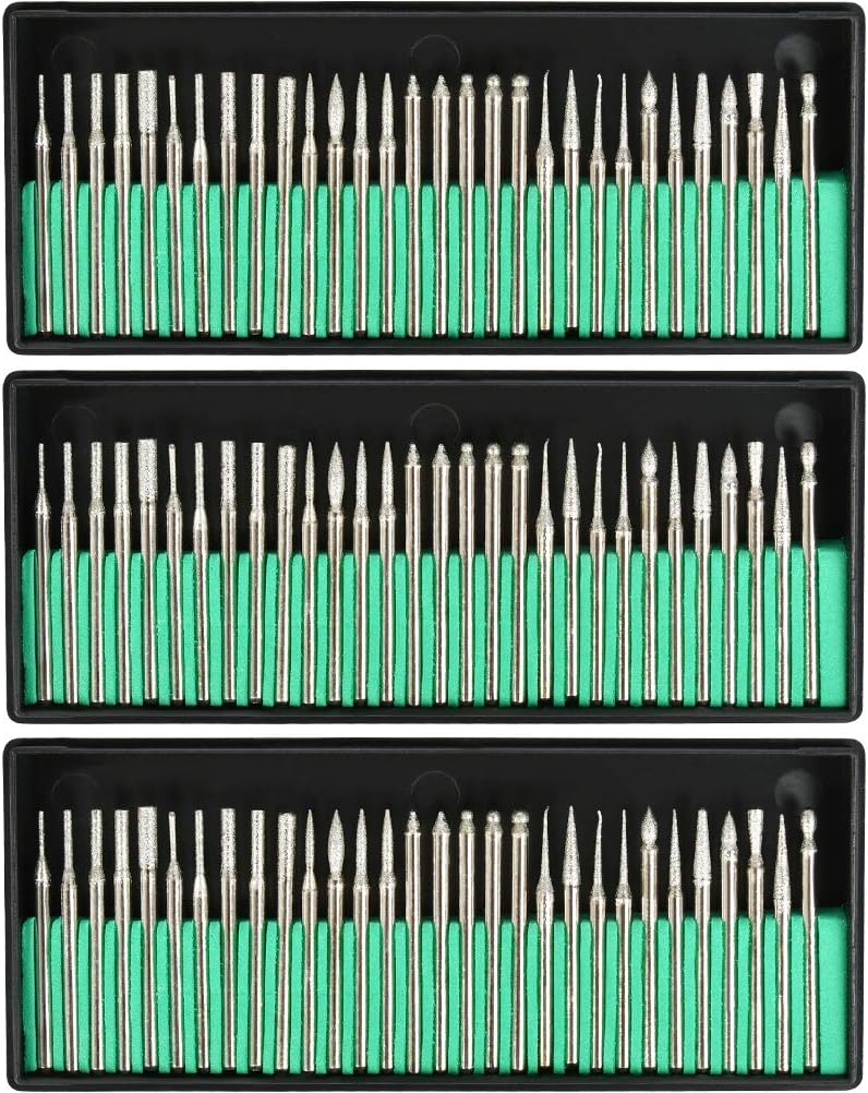 Kit Diamond Burr Bits 90 Pcs para Grabado y Tallado miniatura 1