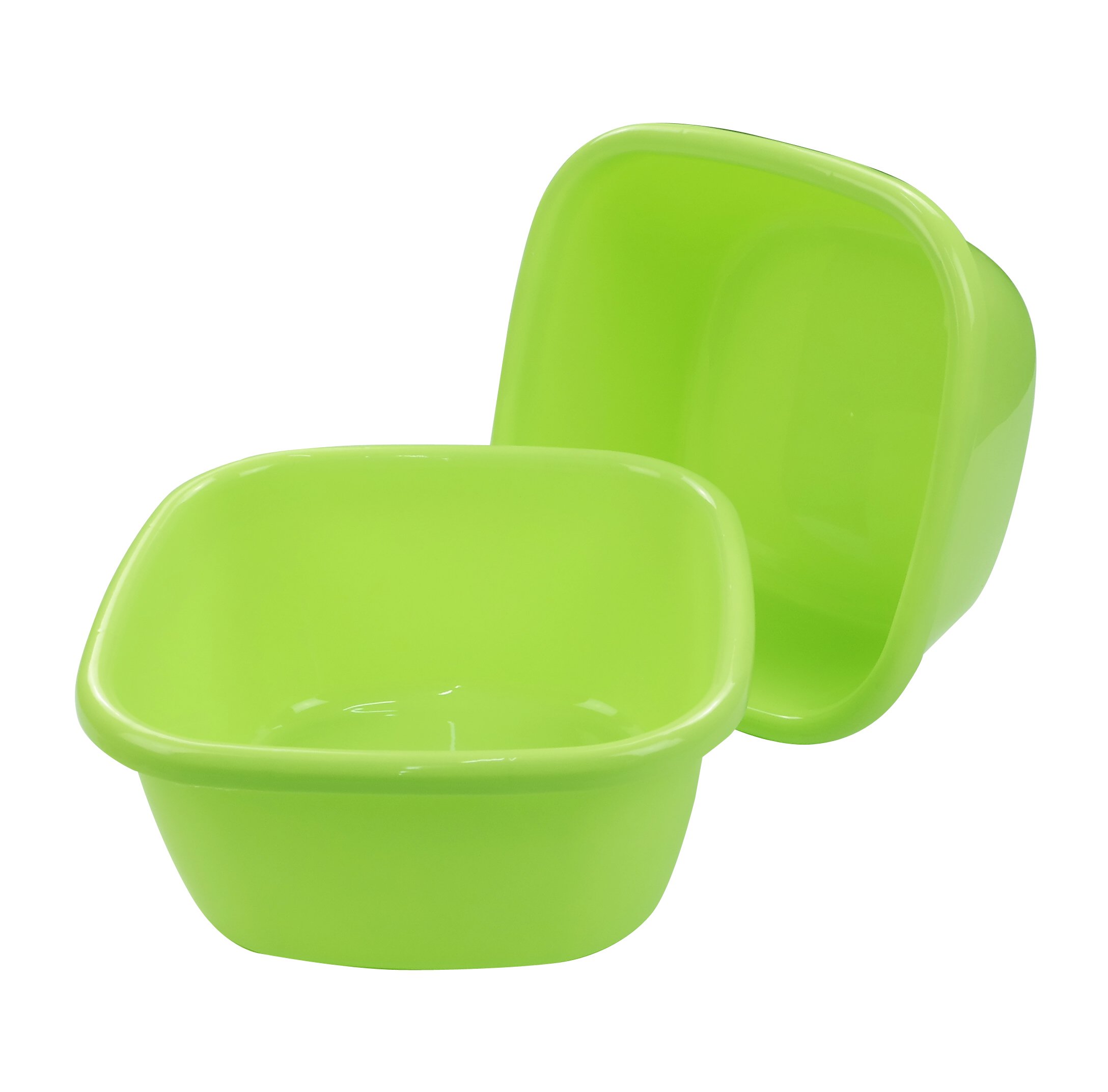 18 Quart Dish Pan, Green, Set of 2