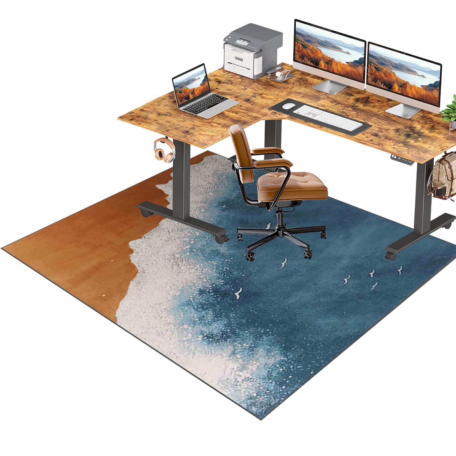 RxiBeFuw Office Chair Mat - for Carpets 160 x 200 cm | Carpet Protector Floor Mat | Gaming Chair Mat | Floor Protector for Office and Home Desk Chairs | Chair Mat for Carpeted and Hardwoods Floors — image 1