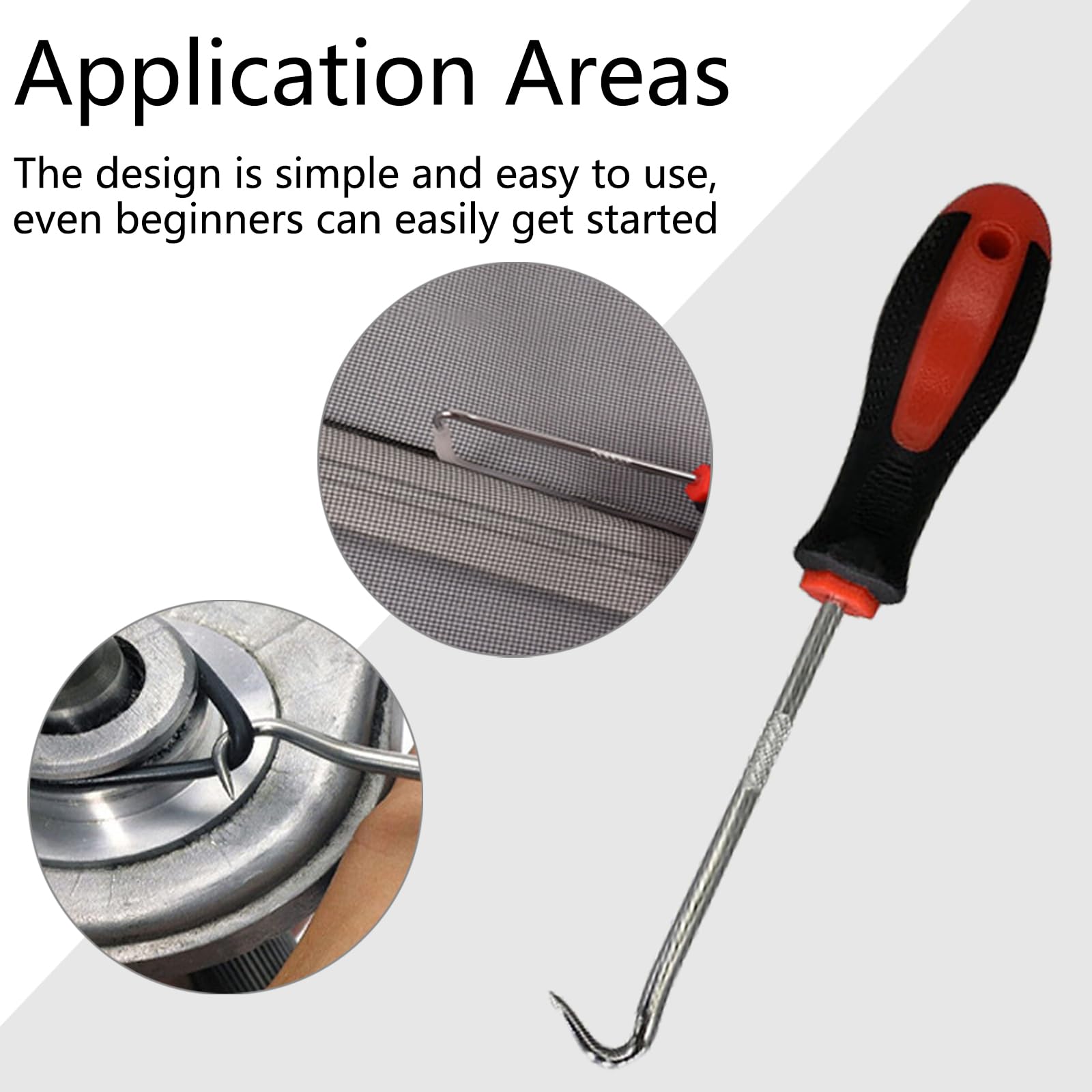 Wjelet 4 Pcs Window Fitting Tools, Window Glazing Tools, Curved Shovel, Leather Strip Press Wheel - Image 3