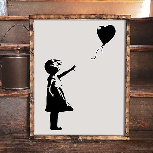 Miniatura 5 de Lienzo Banksy - Arte de plantilla de niña con globo