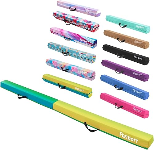 Miniatura 21 de FBSPORT Haz de equilibrio de 8 pies/6 pies: equipo de gimnasia plegable para niños y adultos, base de goma antideslizante, viga de gimnasia