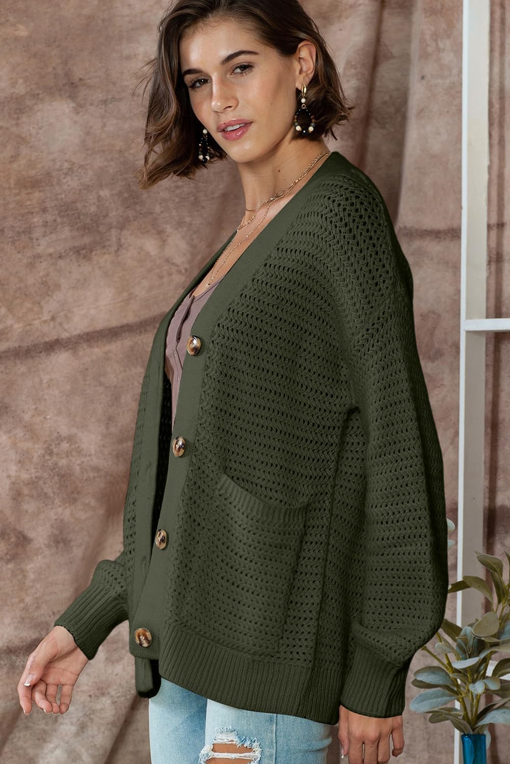 Dokotoo Women's 2026 Fashion Casual Open Front Long Sleeve Chunky Knit Cardigans Sweaters Outerwear Coats - Image 4