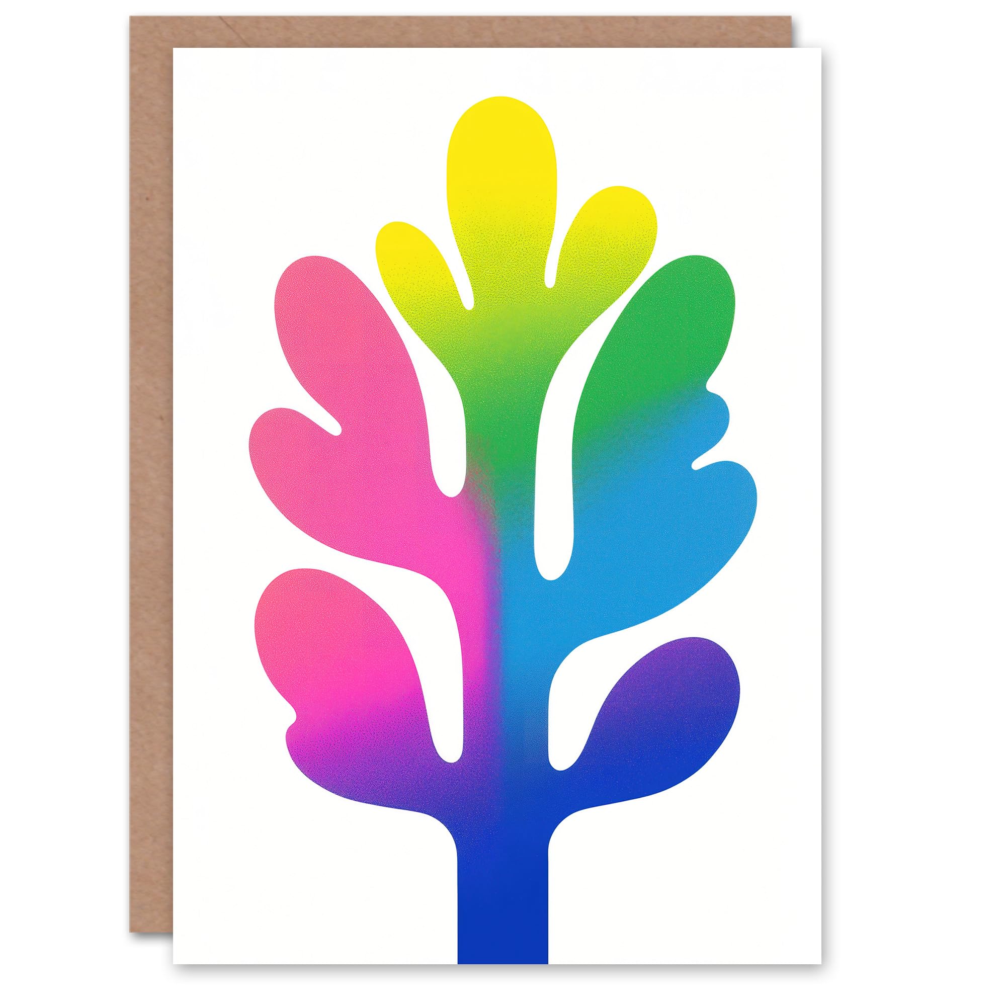 Artery8 Greeting Card Matisse Style Colourful Tree Modern Plant Lover Blank For Him Or Her Art Birthday Card