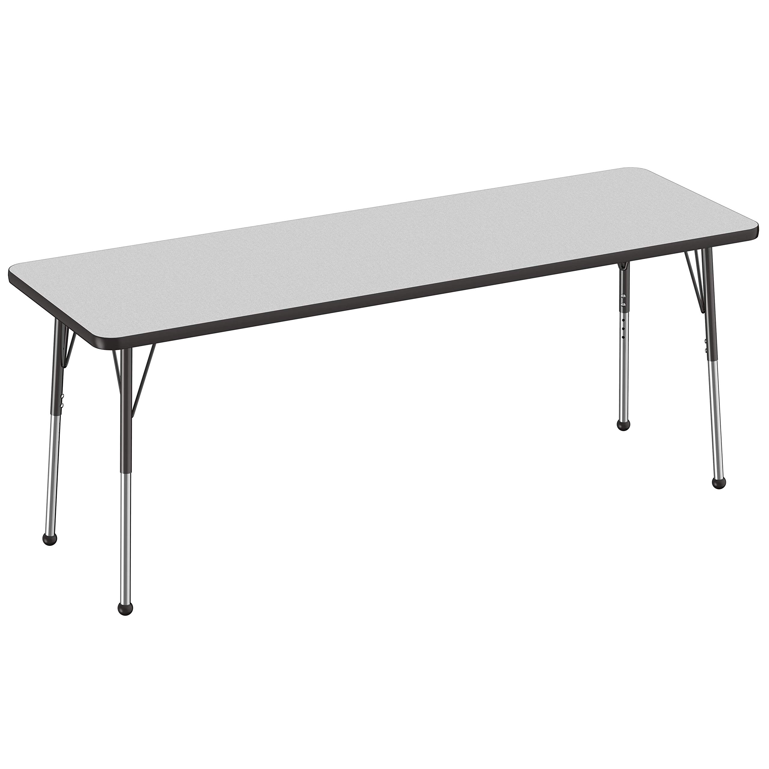 Photo 1 of **********INCOMPLETE ITEM, THIS IS ONLY THE TABLE TOP, LEGS NOT INCLUDED**************
FDP Rectangle Activity School and Office Table (24 x 72 inch), Standard Legs with Ball Glides, Adjustable Height 19-30 inches - Gray Top and Navy Edge
