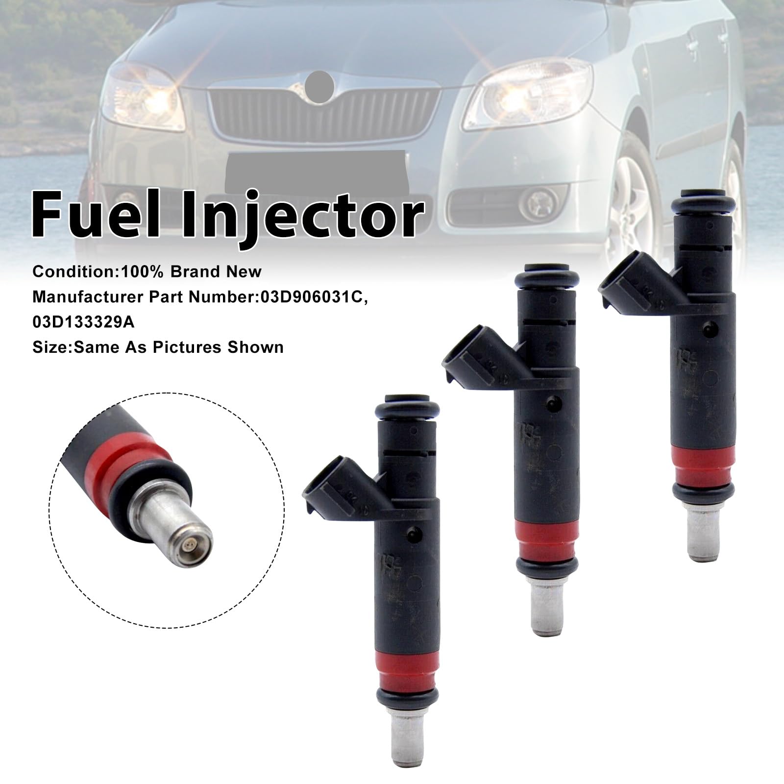 MAD HORNETS 3PCS Fuel Injector Set 03D906031C Passend für Seat Cordoba Ibiza Passend für Skoda Fabia Roomster Passend für VW Fox Polo 2001 2018