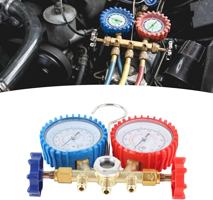 Set Manifold AC R134A HVAC Kit Refrigeración con Pantalla Digital miniatura 4
