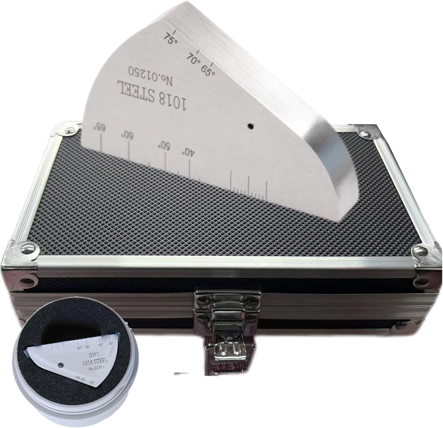 Ultrasonic Flaw Detector Standard Test Blocks Ultrasonic Calibration Block ASTM E164 with Range 35 to 75 Degrees 25mm and 50 mm Radius 1.5mm Hole Width 20mm for Flaw Detector Calibration