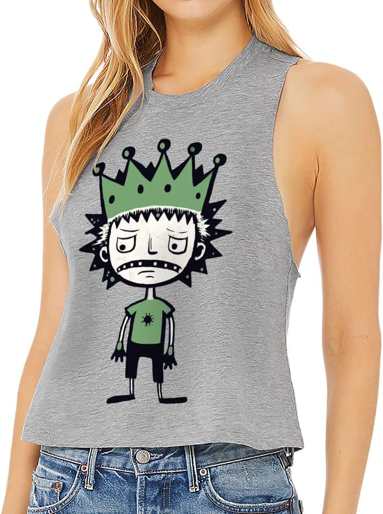 Prince Cartoon Racerback Cropped Tank - Royal Art Women's Tank - Art Tank Top