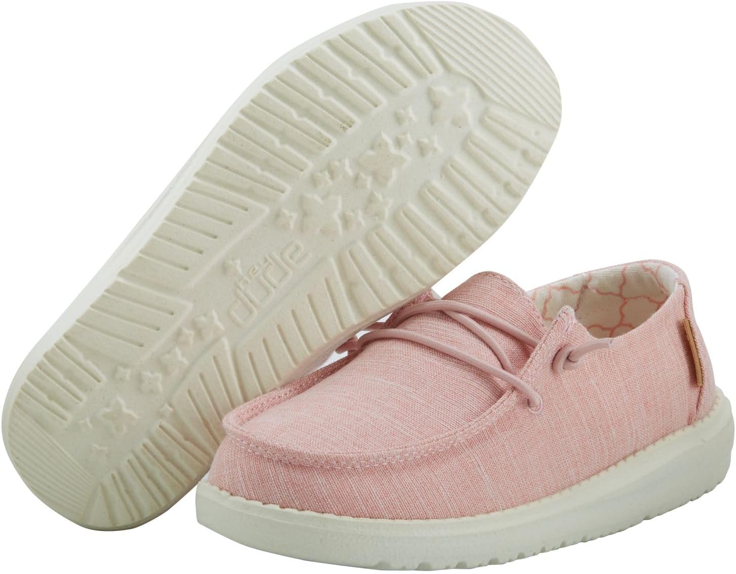 Hey Dude Girl's Wendy Youth Linen Cotton Candy Size 11 | Girl’s Shoes | Girl’s Lace Up Loafers | Comfortable & Light-Weight