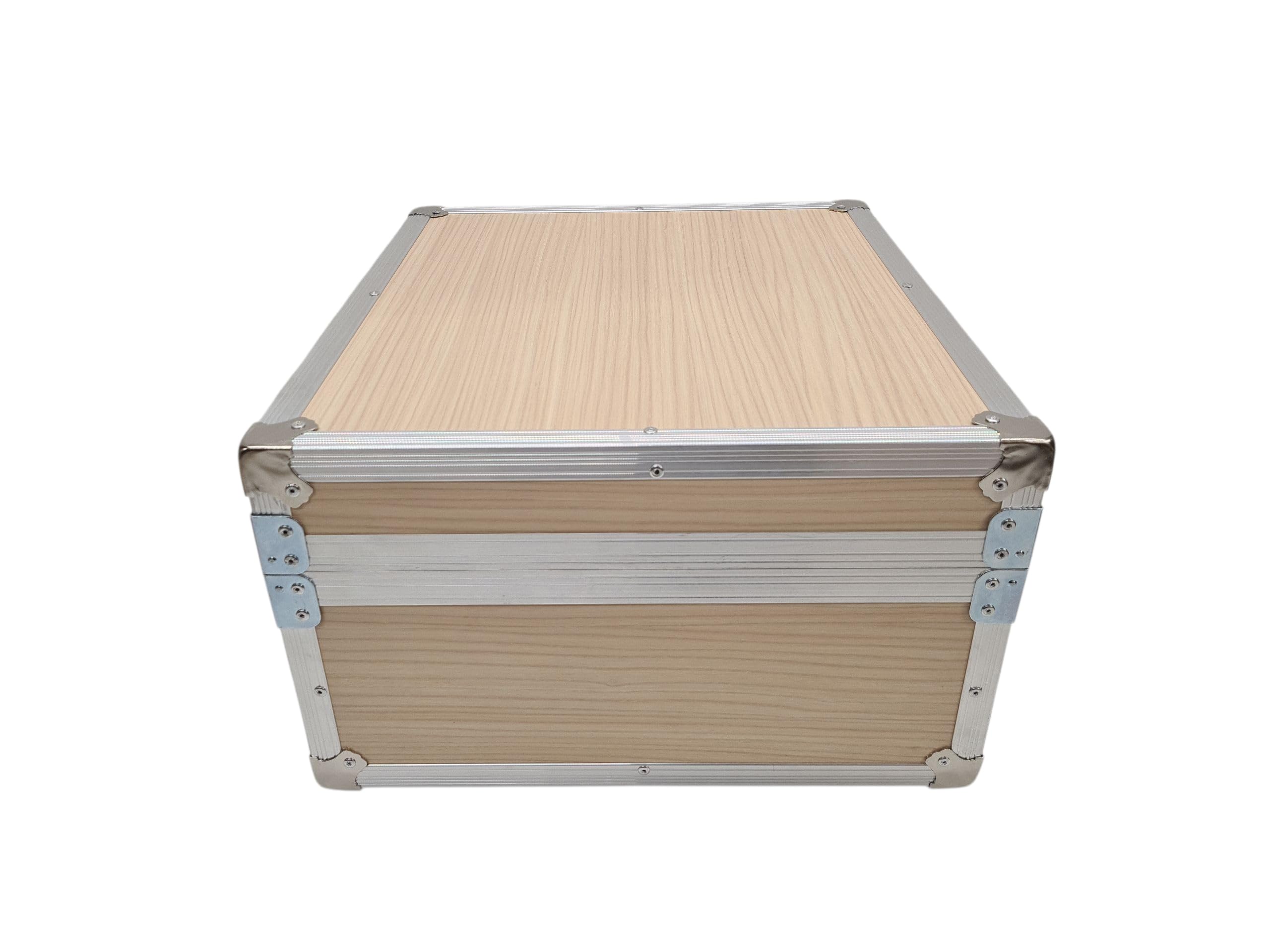 Generisch Luxus Flightcase für Steirische Harmonika 4-reihig – Hochwertiger Koffer aus Bergfichte mit Aluverstärkung, Metallschutzecken, weinrotem Plüsch, abschließbar & robust für sicheren Transport