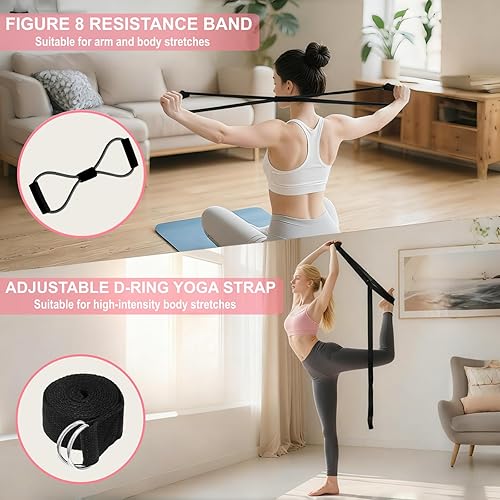 Miniatura 5 de Kit esencial de yoga y pilates para mujer, kit de pilates Better Me para entrenamientos en casa con anillo de pilates y juego de pelotas, bandas de