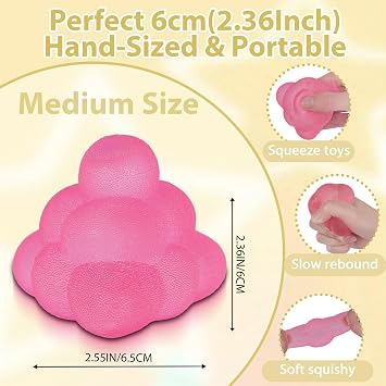 Frosted Triangle squishy cube Squishy Toy, 5cm Triangle Stress Cube Fidget Toy for Anxiety Relief and Focus, Soft Sensory Squishy Toys for Kids Youth Adults, Portable Squishy Ball(Pink)
