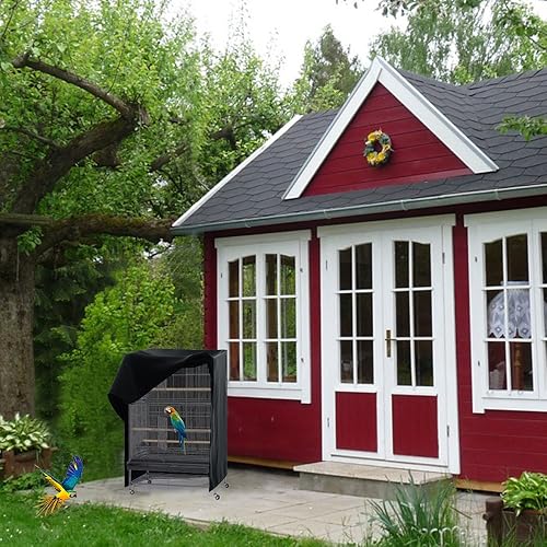 Miniatura 23 de PONY DANCE Pets Product - Funda universal para jaula de pájaros, opaca y transpirable, para buenas noches de mascotas, grande, negro, 31 pulgadas