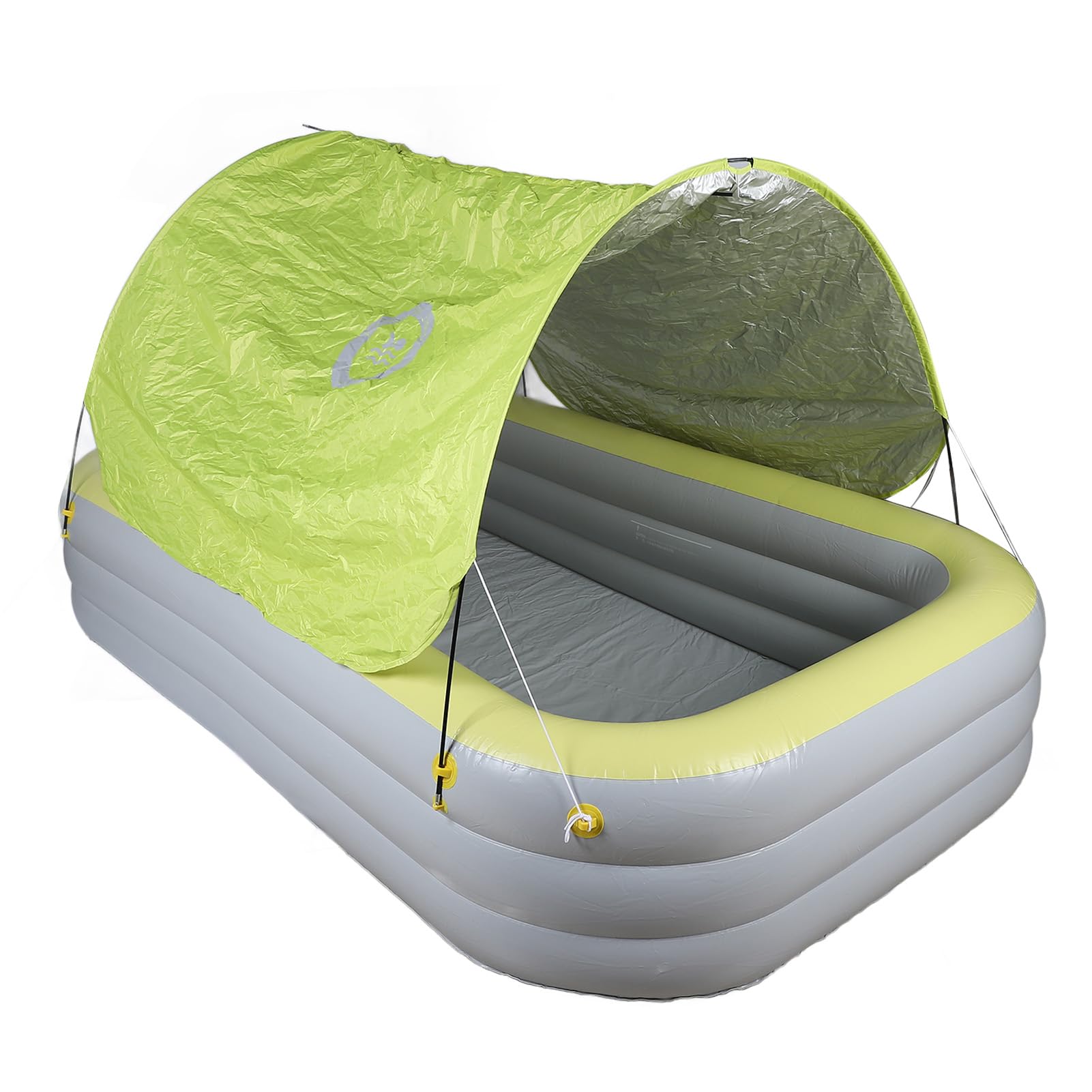 CHICIRIS Piscina Gonfiabile con Baldacchino, Grande Piscina Gonfiabile Durevole per Divertimento All'aria Aperta nel Cortile della Famiglia 2,6 M (YELLOW)