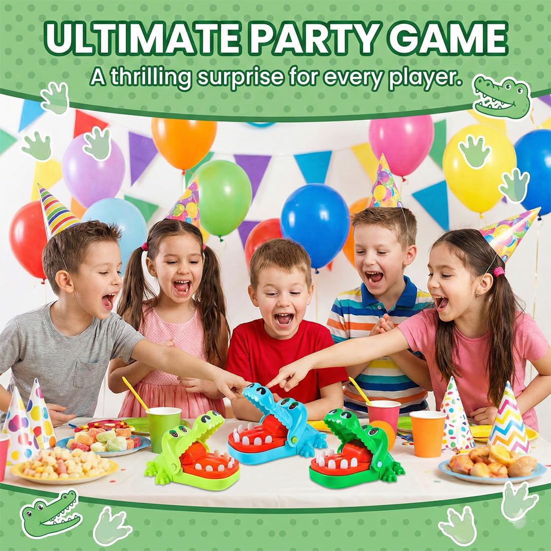 3 pezzi Coccodrillo Giocattolo, Piccoli Denti di Coccodrillo Giocattoli Gioco per Bambini, Coccodrillo Mordere Dito Dentista, Gioco di Feste Regalo per Bambini Adulti