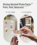 Liene 2x3” Photo Printer, Mini Instant Portable Color Mono Photo Printer Bundle 50 Zink Adhesive Paper, Bluetooth 5.2, Compatible w/iOS & Android, Small Picture Printer for iPhone, Smartphone, White