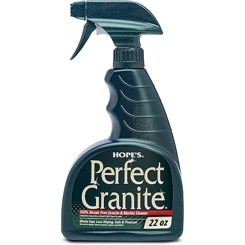 HOPE'S Perfect Granite & Marble Countertop Cleaner and Polish, Streak-Free, Ammonia-Free, 22 Ounce, Pack of 1
