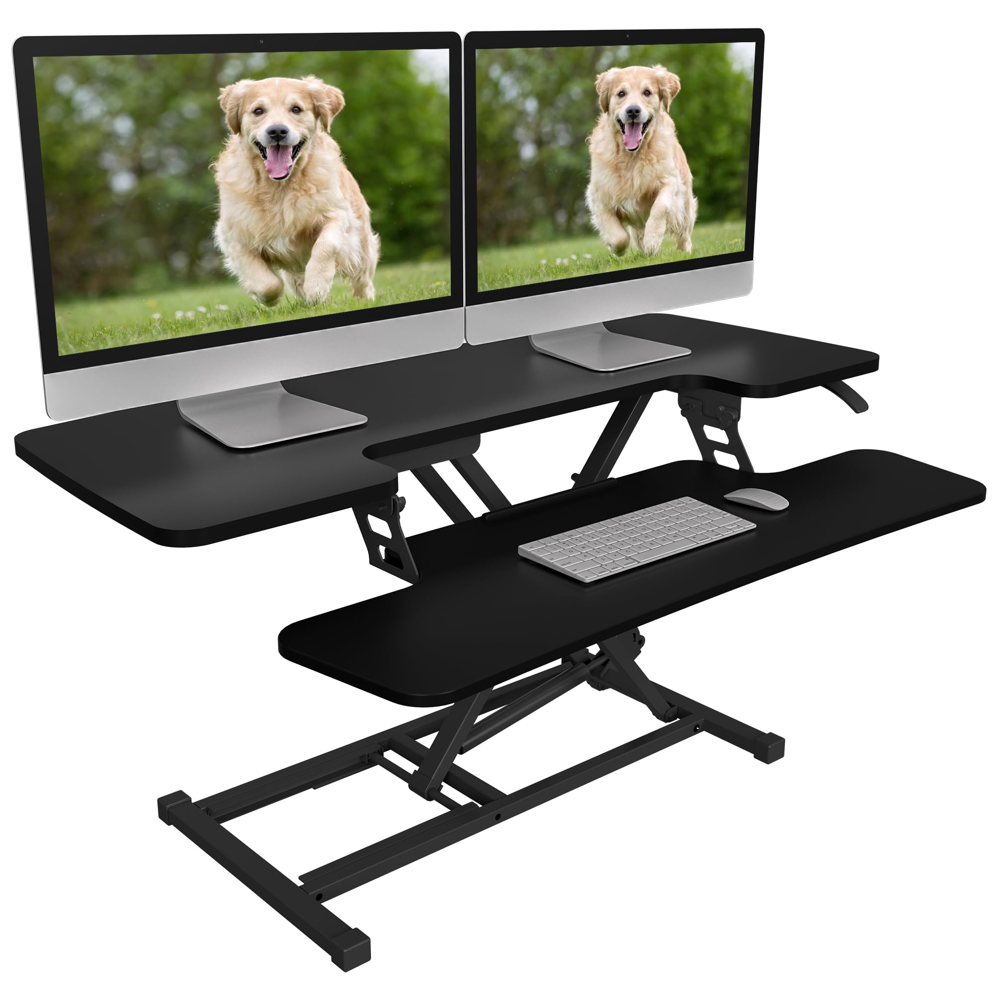 FLEXISPOT Standing Desk Converter 106 cm with Wide Keyboard Tray
