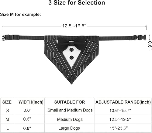 Miniatura 4 de ADOGGYGO Collar de Navidad para perro con corbatín, collares de Navidad para perro de Papá Noel rojo con lazo desmontable, collares de lazo de