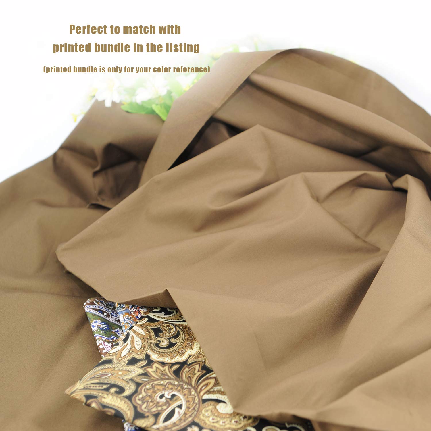 Pre-Cut Quilting Cotton Fabric Light Brown Color Craft Cloth,DIY for Sewing Crafting 61