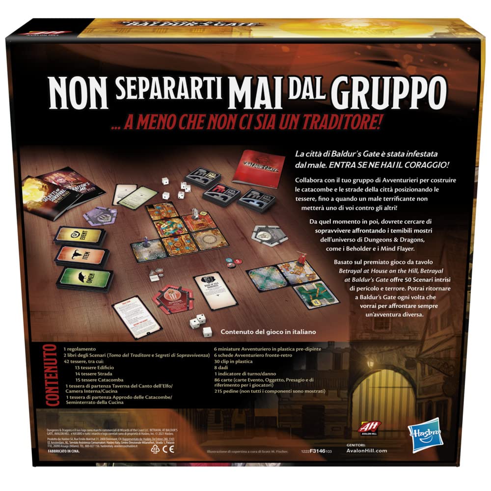 Avalon Hill, Betrayal at Baldur's Gate: Gioco da Tavolo Modulare Con Traditore Nascosto, Fantasy D&D, Dai 12 Anni in Su
