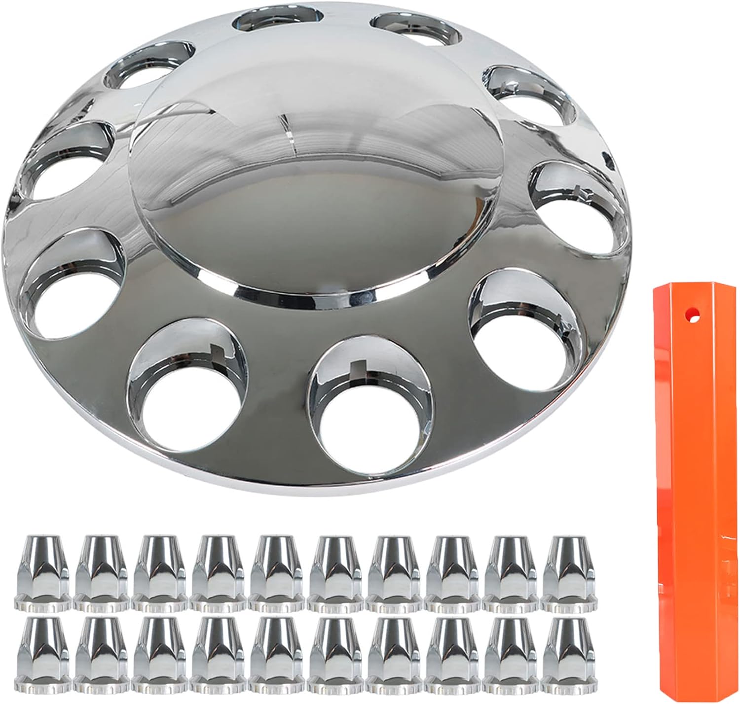 munirater Wheel Covers Hub Axle Semi Chrome Front Wheel Plastic ABS Screw-on 33mm Nut Covers 1 Pair