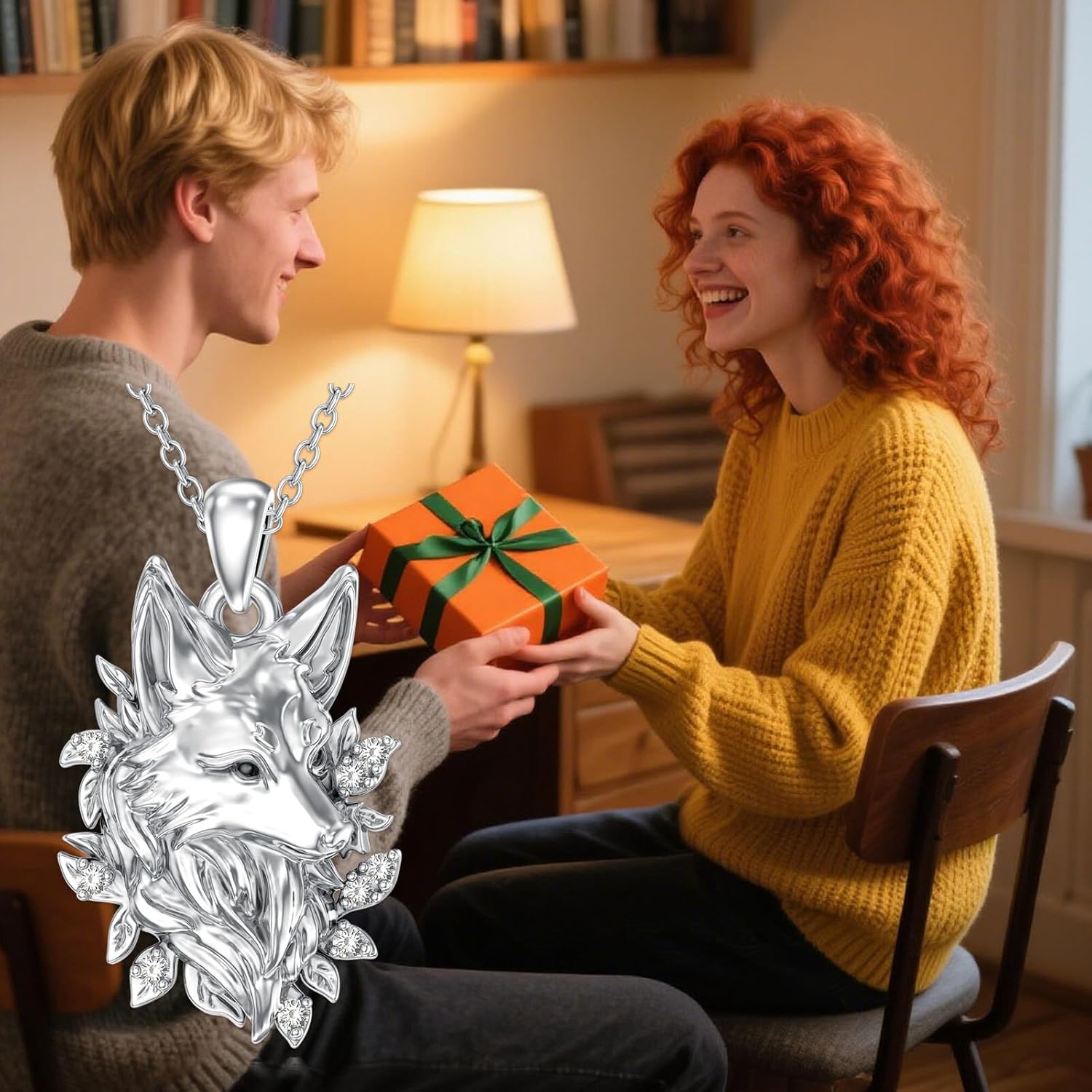 Diamond Fox Necklace for Women 925 Sterling Silver Fox Pendant Necklace with Lab Grown Diamond Jewelry Gifts for Women - Image 6