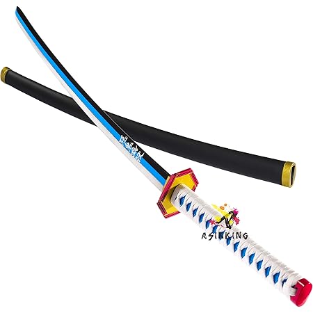 Amazon Asinking 鬼滅の刃 冨岡義勇 刀 金属製 合金 付属品 水柱 富岡義勇 日輪刀 きめつのやいば とみおか ぎゆう にちりんとう 義勇の刀 コスプレ かたな おもちゃ刀 丸形鞘 竹刃 鬼殺隊 木製 完成度高い 104cm 模造刀 模擬刀 剣 武器 冨岡義勇刀