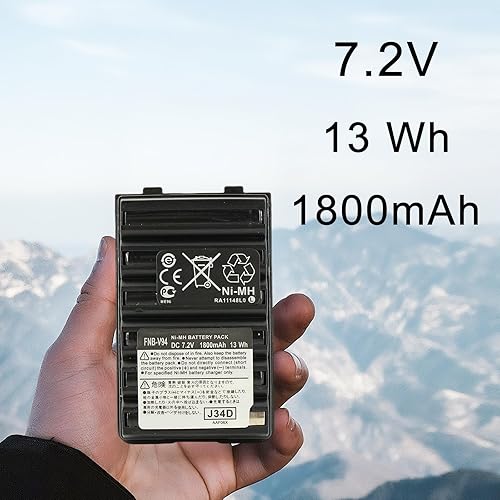 Miniatura 5 de FNBV94 FNB-V94 FNB-V83 7.2V 1800mAh Ni-MH Batería de repuesto compatible con radio bidireccional Yaesu Vertex VX-410, VX-420, VX-420A, VX-160,
