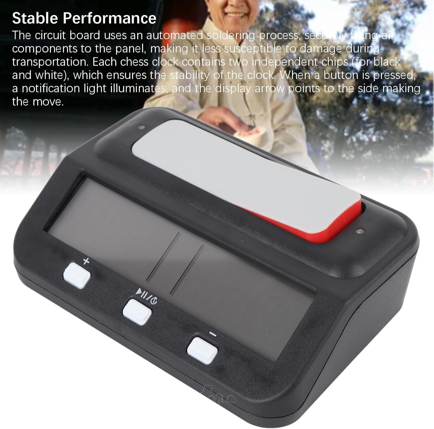 Count Down Up Chess Timer, Reward Delay Memory Function Alarm for Game Competitions Training (BLACK)