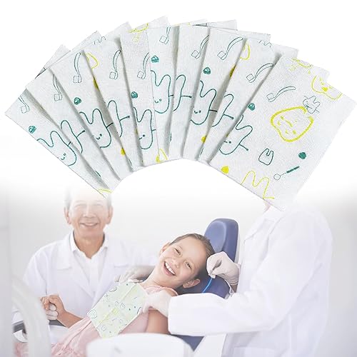 Baberos dentales pediátricos, cubierta protectora bucal desechable para niños, suministros de cuidado dental, 18 pulgadas de largo x 13 pulgadas de