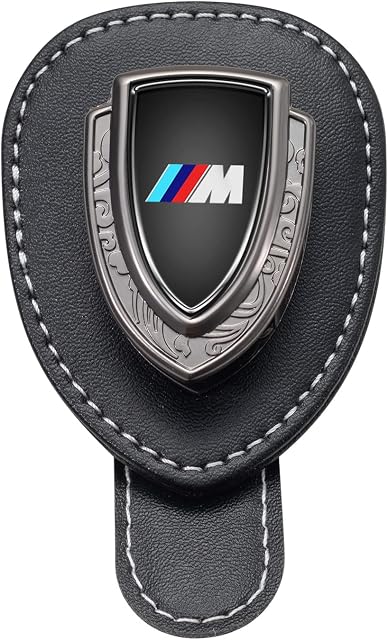 BIRDBRUD Sunglasses Holder for Car Suit for BMW M Series with Logo,Suit for M3 M5 X1 X5 X6 Z4 3 5 7 Series, Car Glasses Holder Visor Sunglasses Holder for Car Women Men, Clip-on Glasses Holder Black